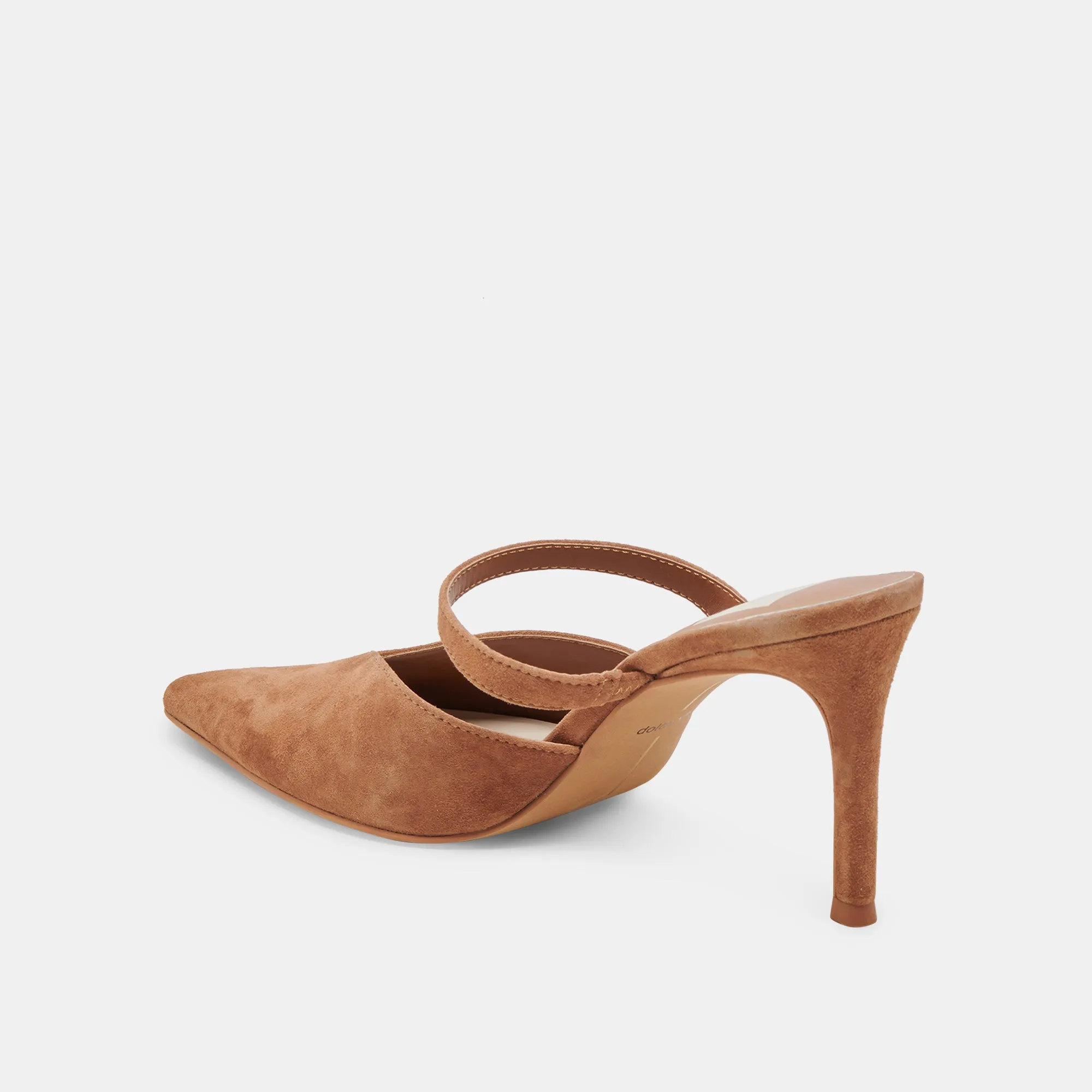 Party Heels Open Back Heeled Sandals KANIKA HEELS PECAN SUEDE
