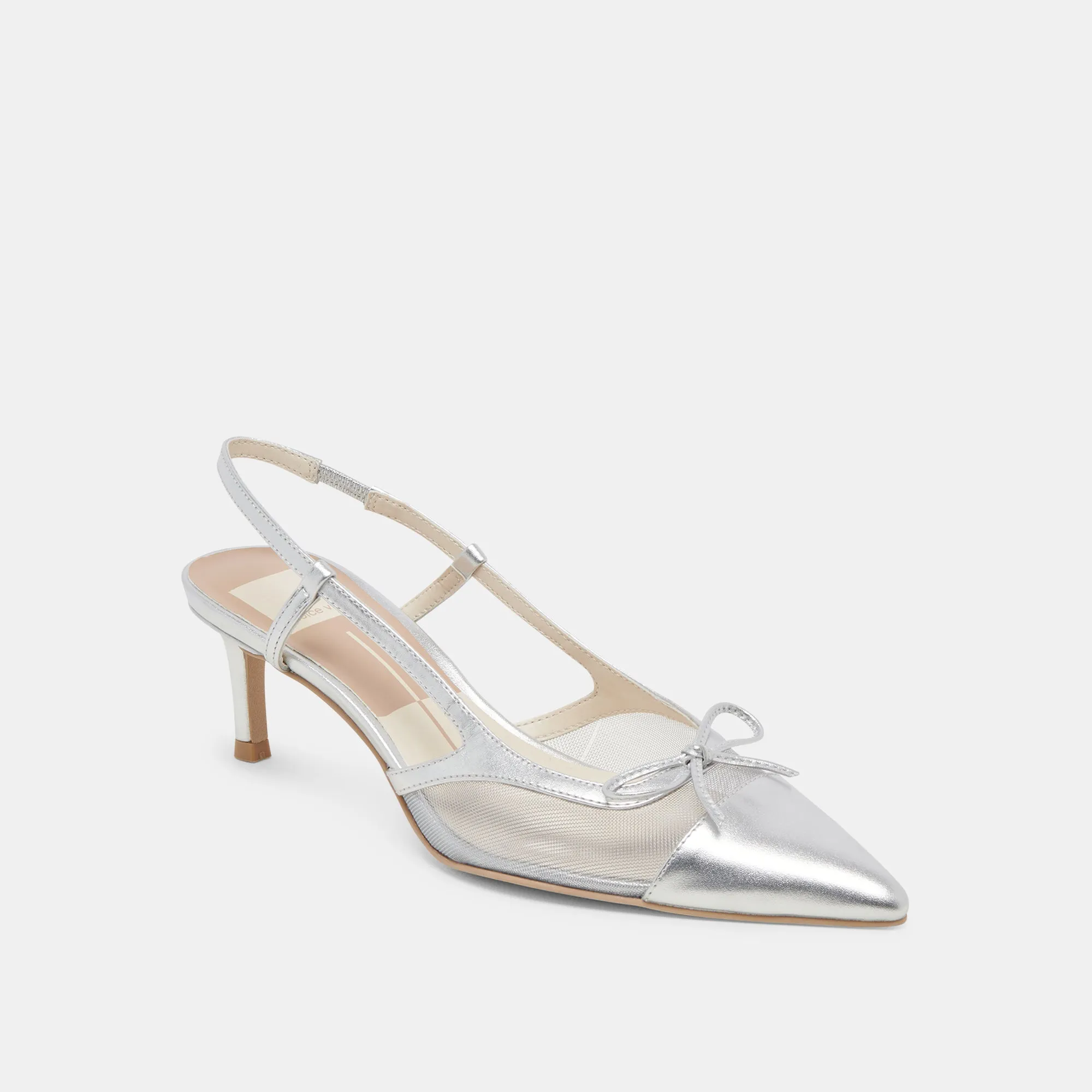 KANDI HEELS SILVER MESH Luxe Footwear Supportive Fit