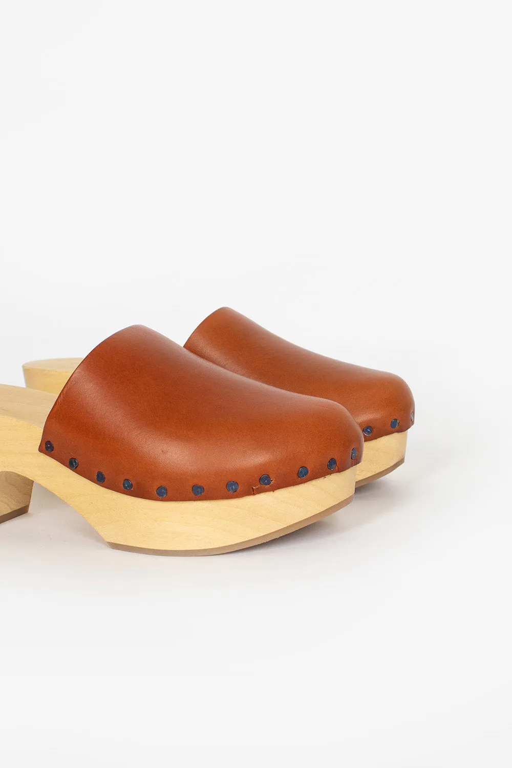 Leather Heeled Clog Effortless Step No Break In