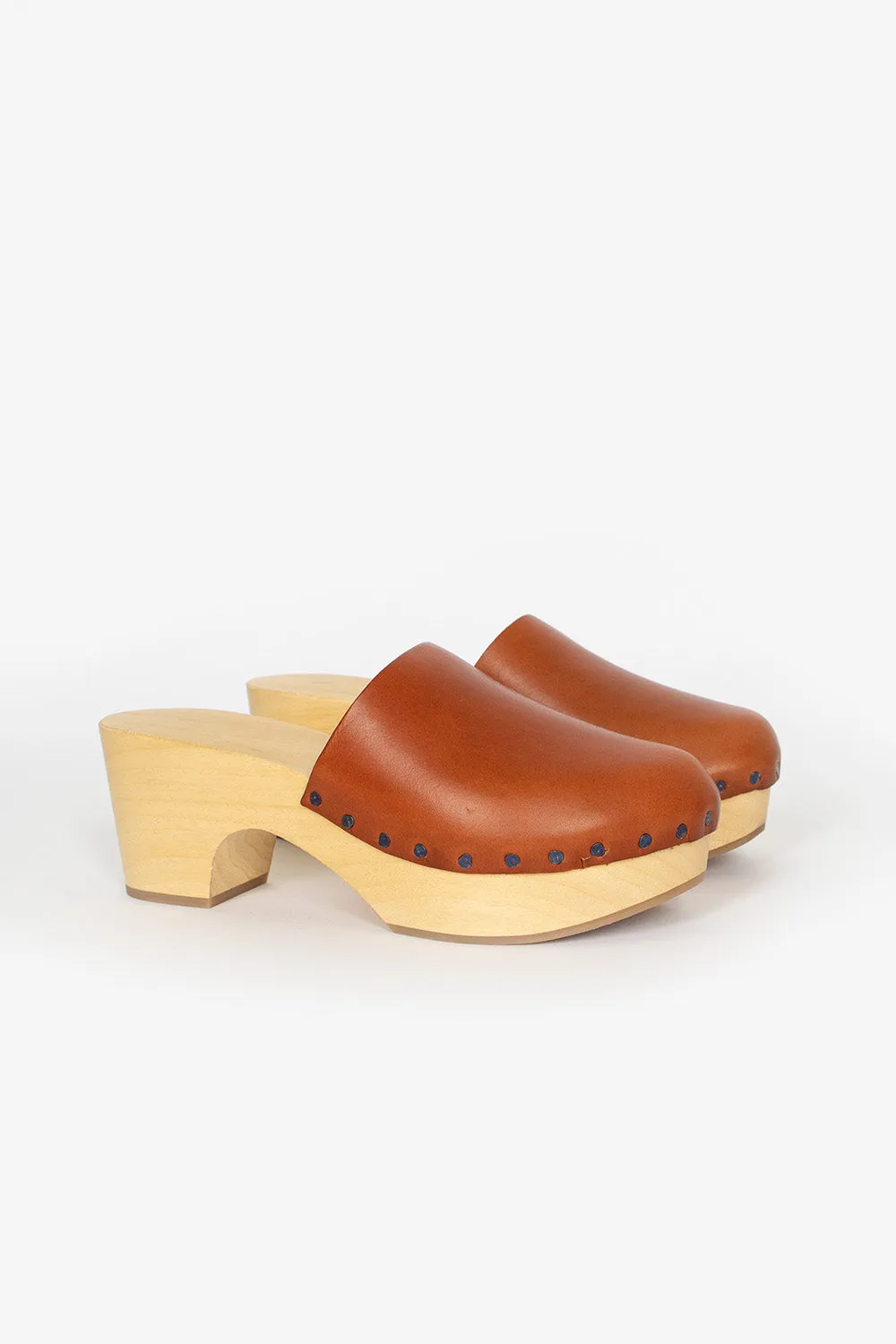 Leather Heeled Clog Any Occasion Mobility Flex