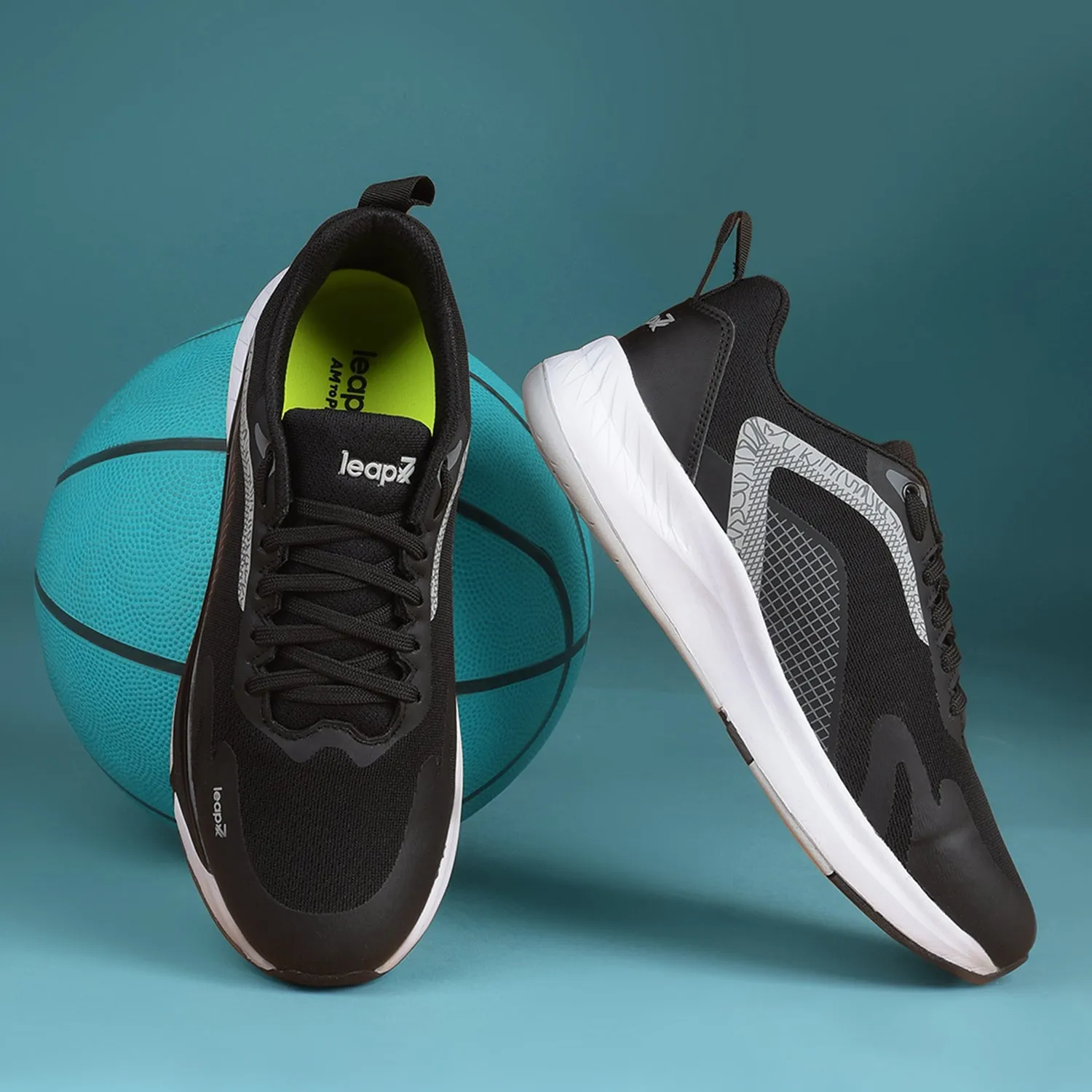 Leap7x Sports Black Running Shoes For Mens EVELSTER-E By Liberty EnergyReturn