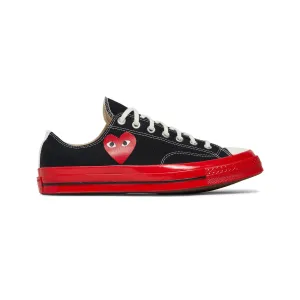 Grippy Rubber Converse Chuck Taylor All Star 70 Ox Comme des Garcons PLAY 'Black Red Midsole' (2022)