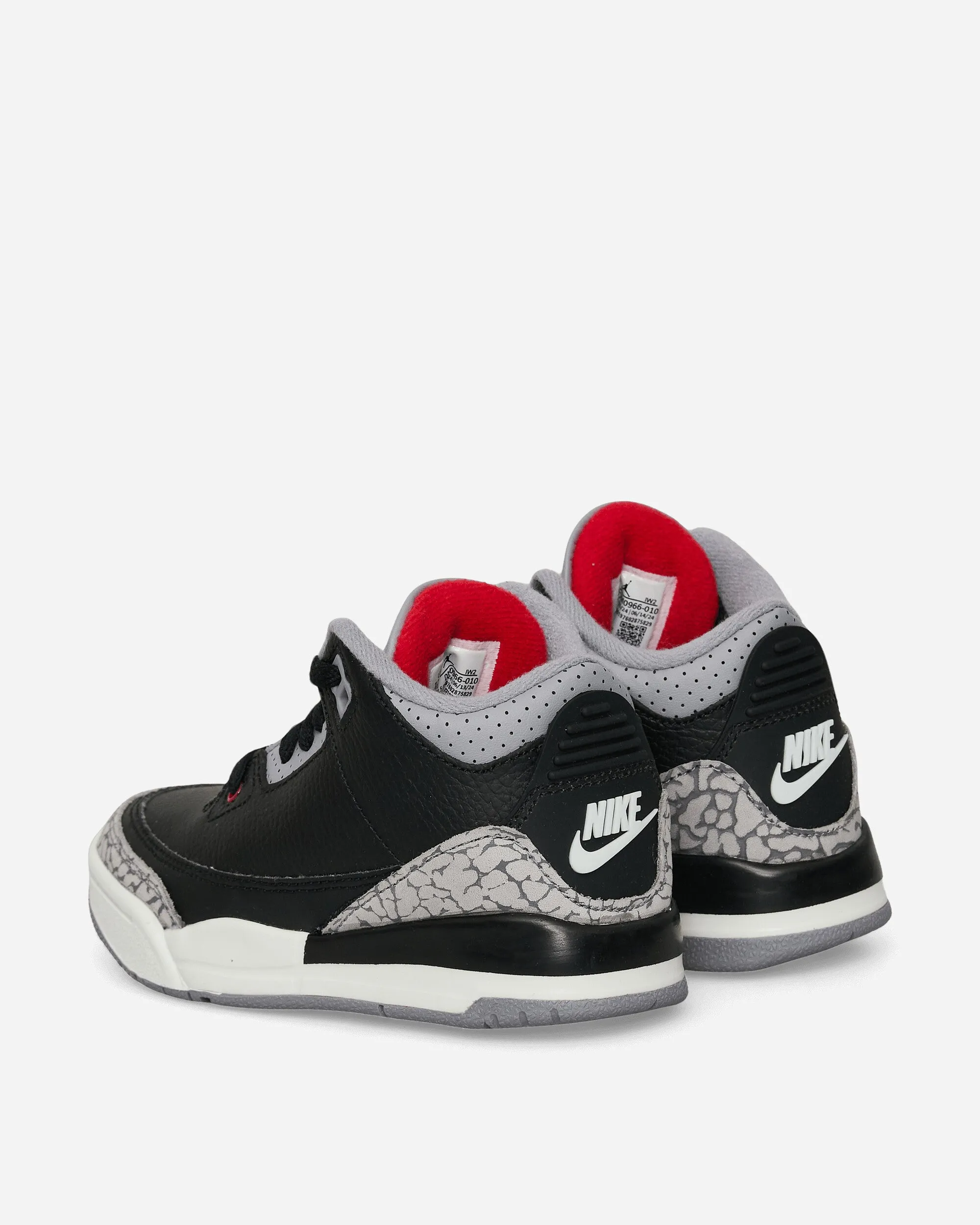 Air Jordan 3 Retro (PS) Sneakers Black Cement Slip   On