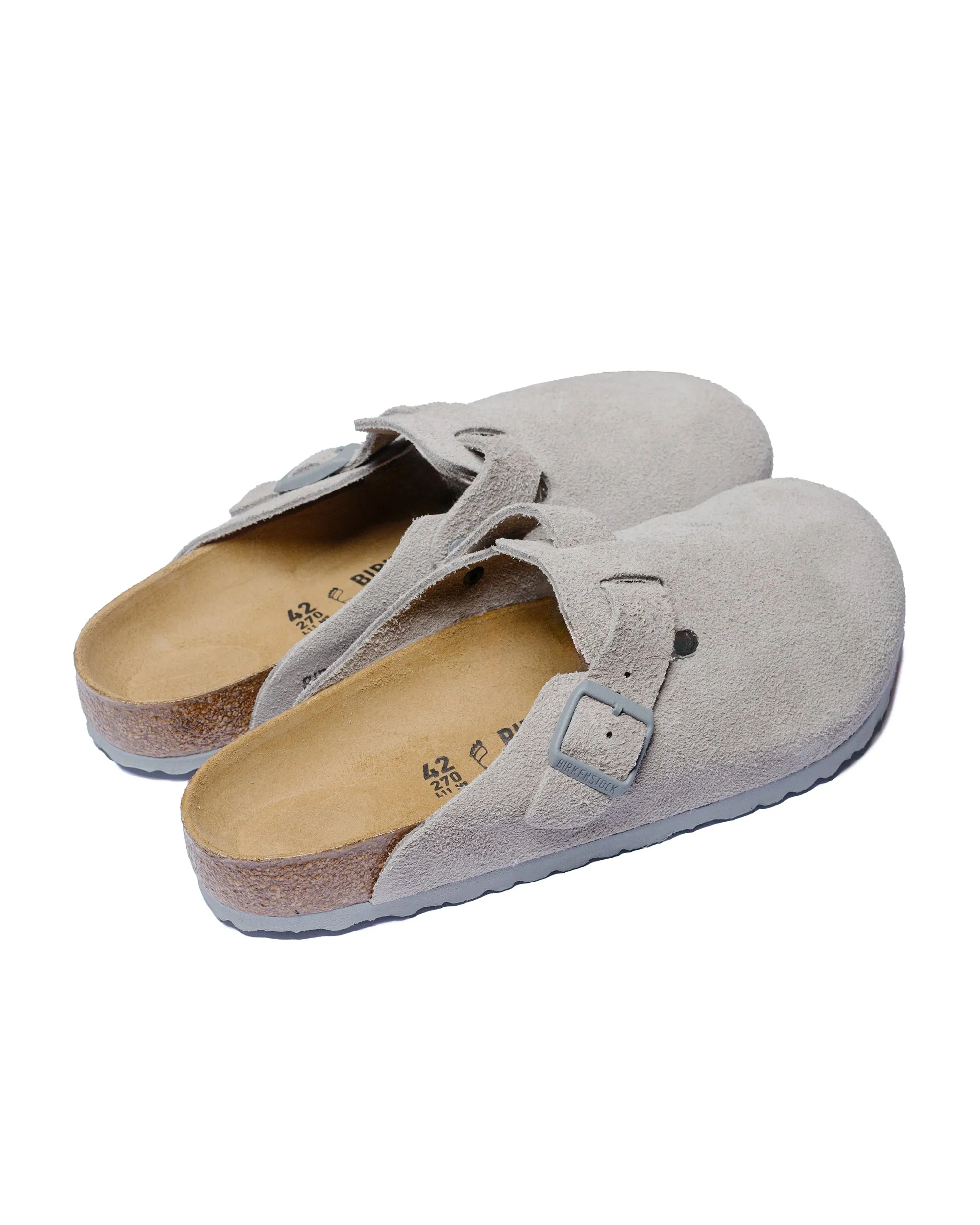 Birkenstock Boston Stone Coin Suede Comfort   insole Natural motion