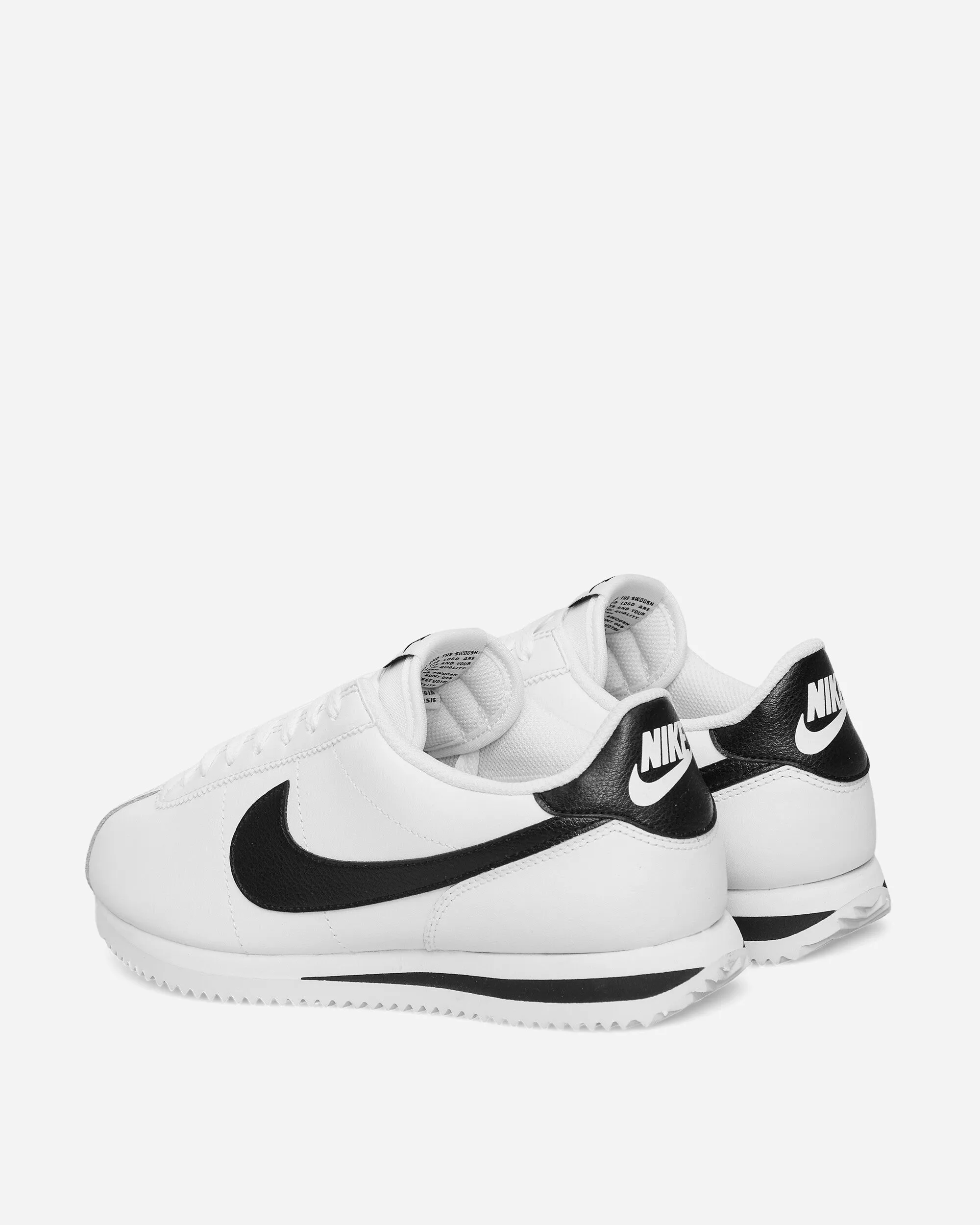 Shockproof Heel Comfortable Footbed Cortez Leather Sneakers White / Black