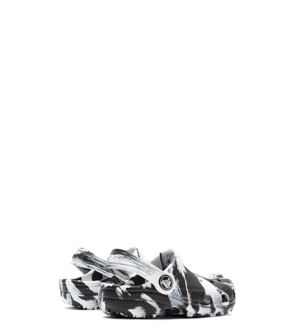Crocs Classic Marbled Clog Kid's Black White most casual