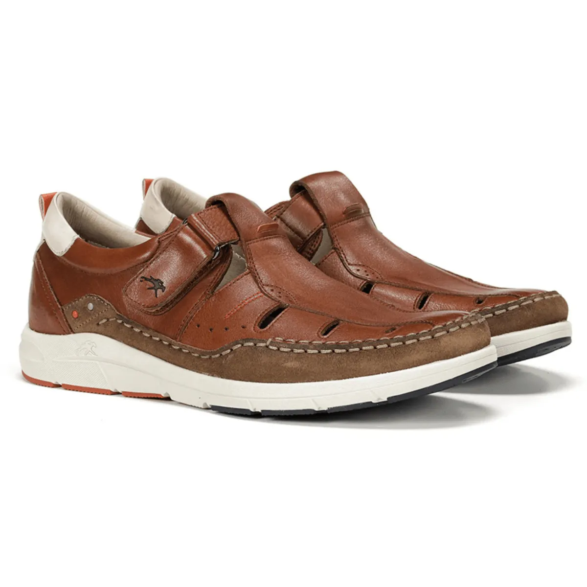 Fluchos Men's Kai Fisherman Brown Leather Cushioned Footbed Foot Support Shoes