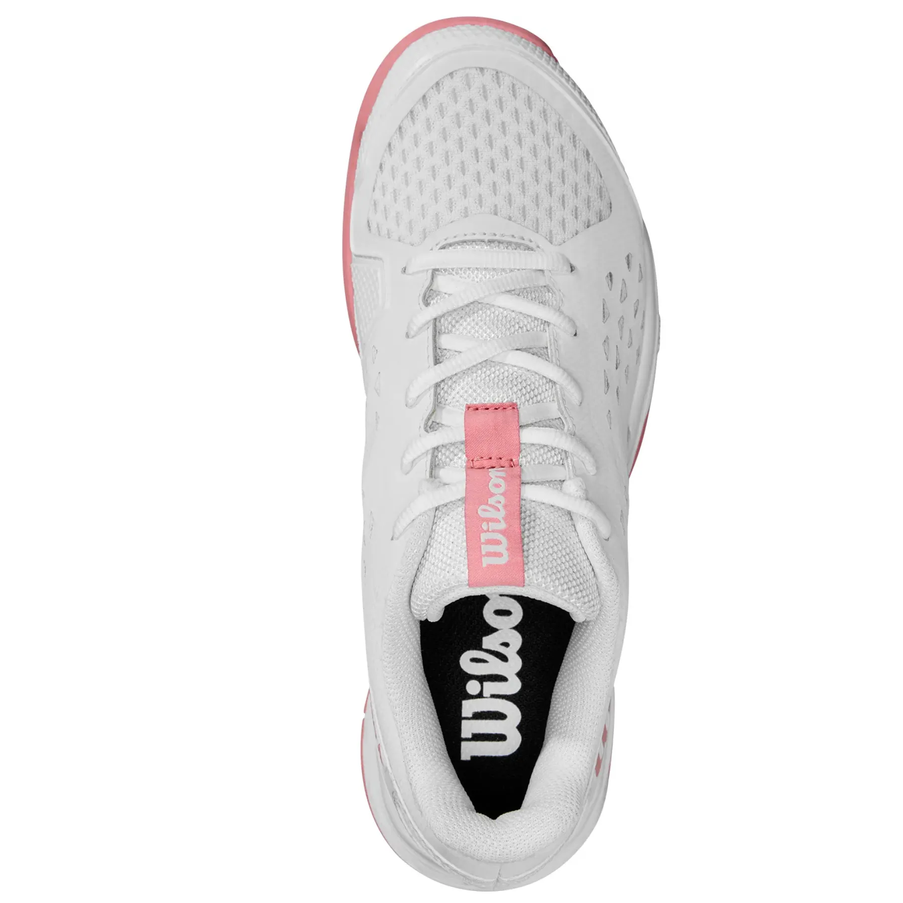 Wilson Rush Pro Jr L Tennis Shoes - White / White / Mauve Pink All Purpose Breathable Upper