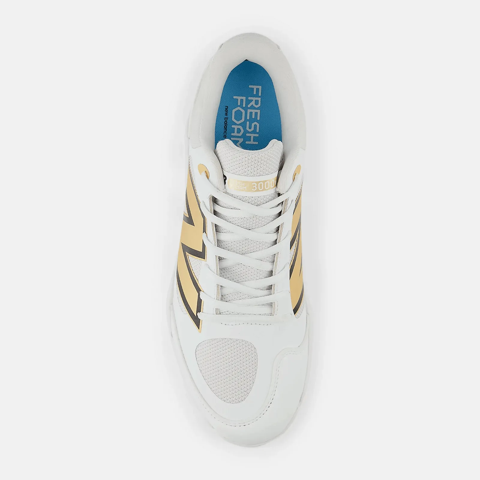 New Balance Men's Fresh Foam X 3000 v7 Metal Baseball Cleats - White/Gold - L3000GS7 Classic Core Chunky Sole