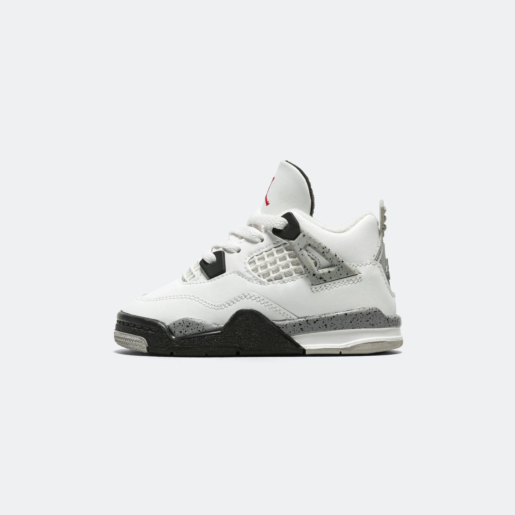 Knit Fabric Construction Recycled Material Build Air Jordan 4 Retro (TD) - Summit White/Fire Red-Tech Grey-Black