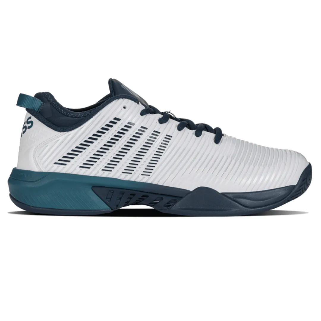 K Swiss Hypercourt Supreme Mens Tennis Shoes - White/Pond/Colonial Blue Slip On Style