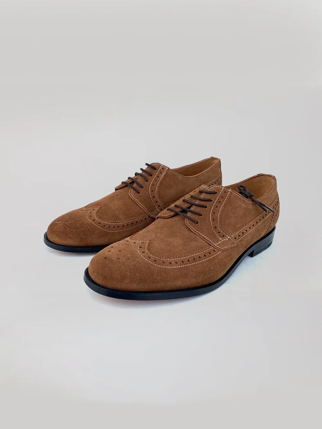 Flexible Oxfords Helio Wingtip Oxford - Brown Suede
