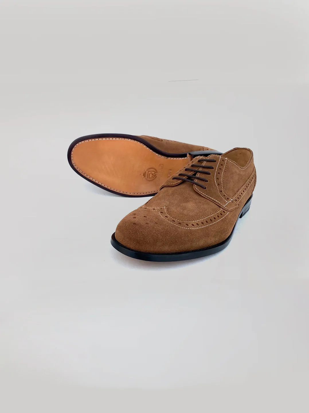 Flexible Construction Chic Comfort Helio Wingtip Oxford - Brown Suede