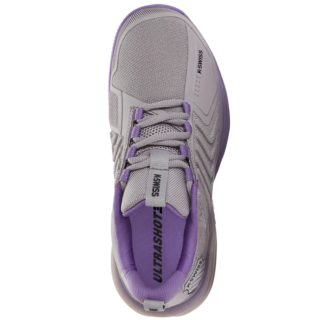 Adjustable Laces K Swiss Ultrashot 3 Women Tennis Shoes  - Rain/Purple/Moonless