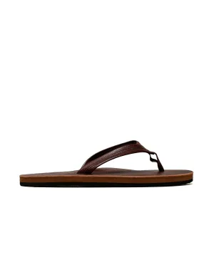 Phigvel Leather Beach Sandals Brown Logo Bold
