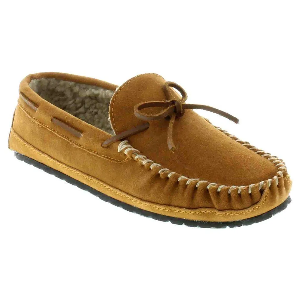 Shady Run Minnetonka Men's 4154 Casey Slipper Tan Suede