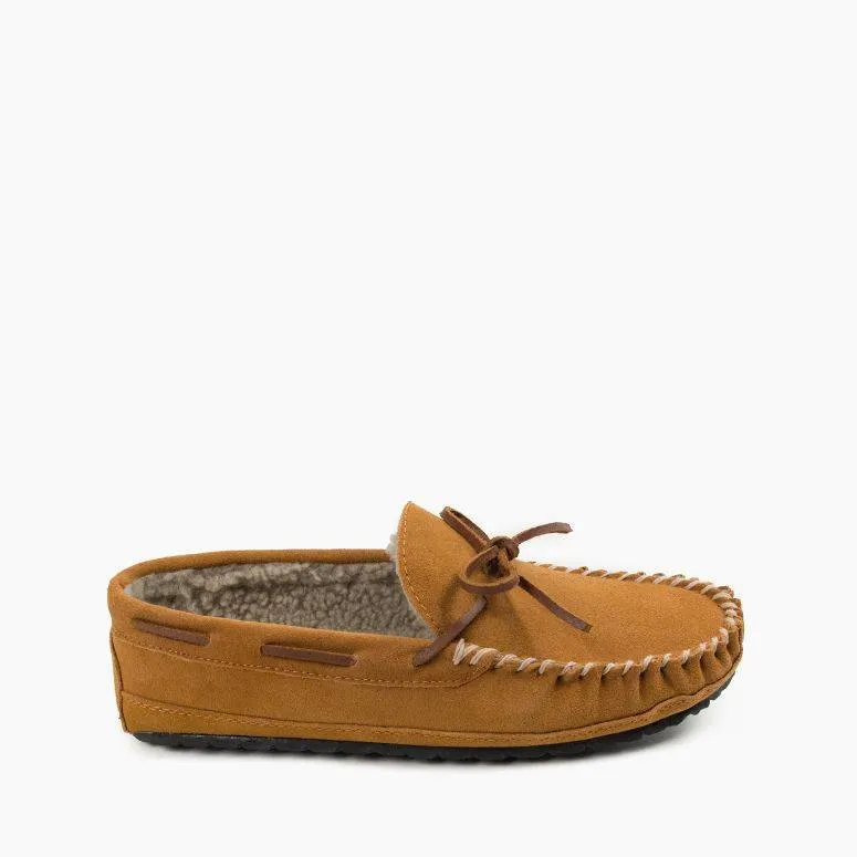 Minnetonka Men's 4154 Casey Slipper Tan Suede River Trek Functional Fit