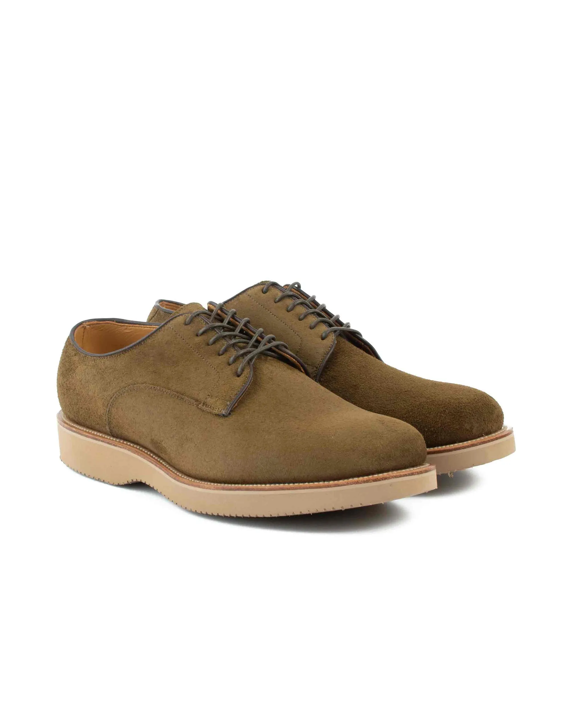 Viberg Mushroom Chamois Roughout Derby Shoe Subtle Edge Snow Jog