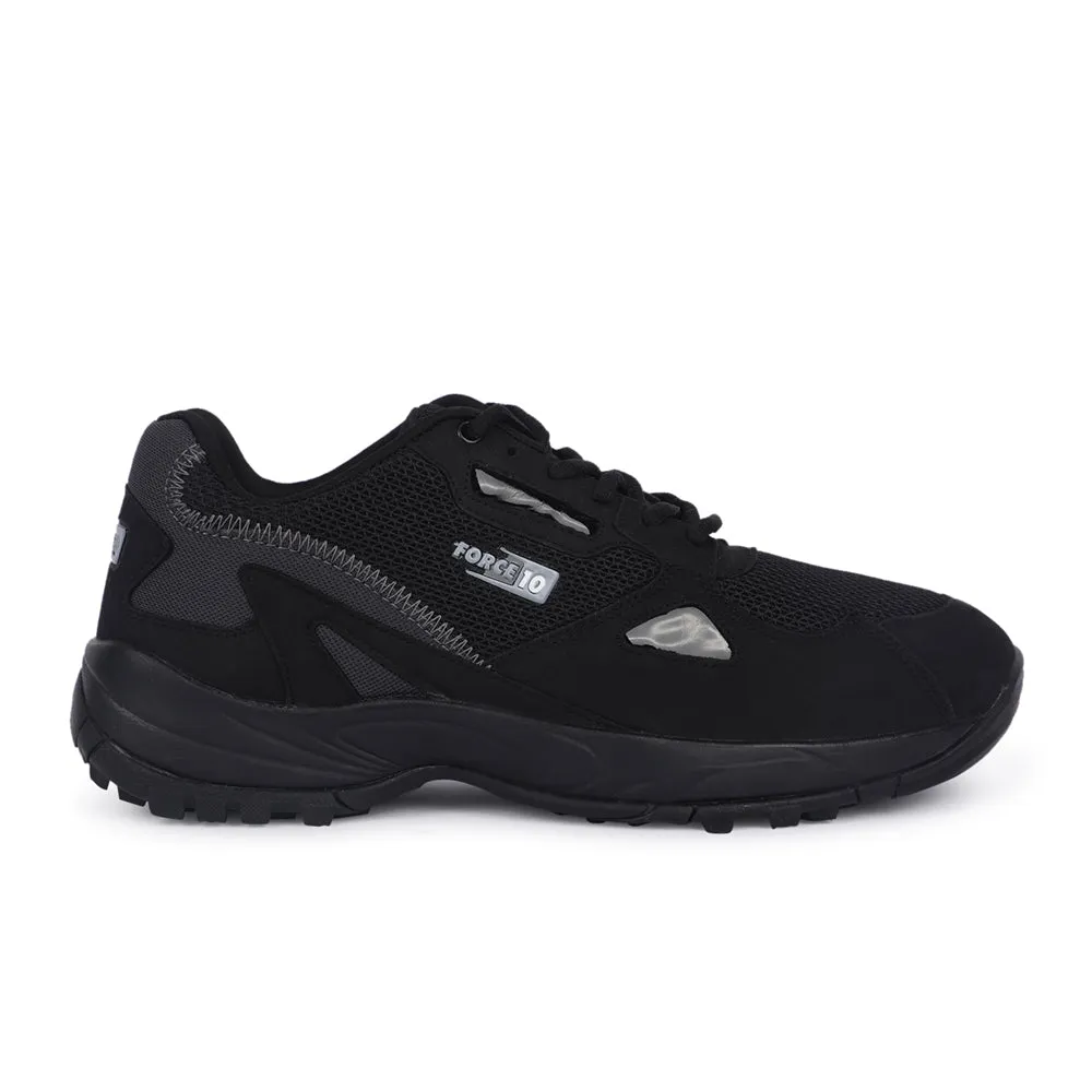 Force 10 By Liberty Men Sports Running Shoes - Black (NORWAY-5) Breathable Linings Upgradeable