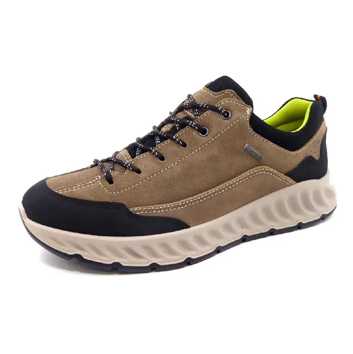 Ara Men's Pietro Taupe/Black Gore-Tex Waterproof Quiet Traction Long Stroll