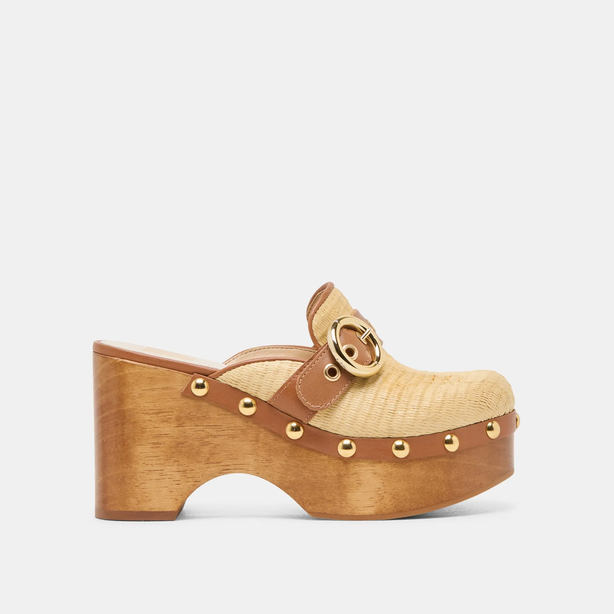 DEBRAH CLOGS LT NATURAL RAFFIA High Heel Sandals for Weddings Gold High Heels