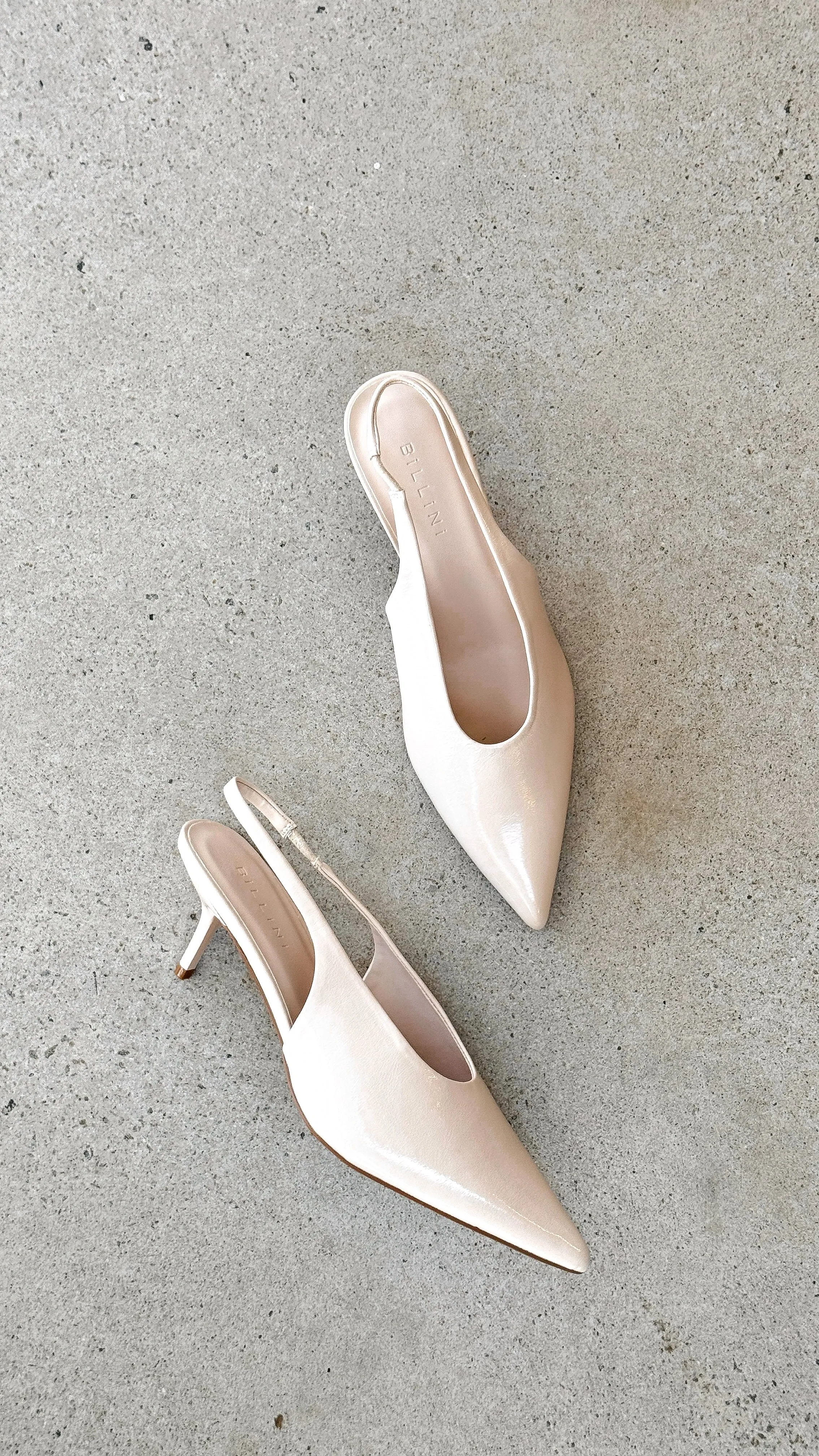 Xishi Heel - Chalk Crinkle Patent Cutout Style Wedding Pumps