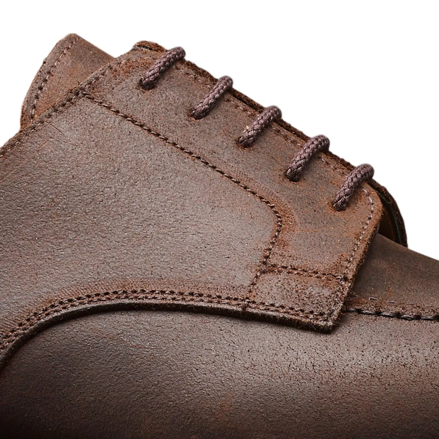 Denver Dark Brown Rough-Out Suede Clean Build Sleek Slim Edge
