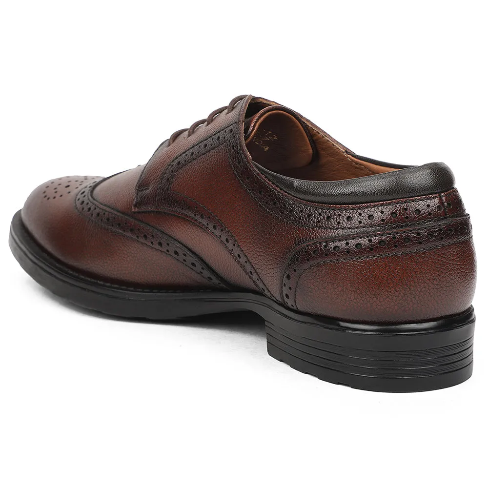 Healers Brown Formal Lacing Oxford Shoes For Men UDL-12 By Liberty Stylish Design Brown Oxfords