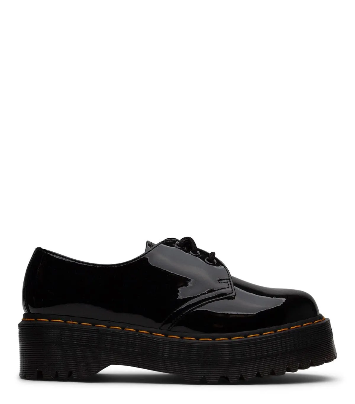 Dr. Martens 1461 Quad Patent Leather Platform Oxford Black thickest