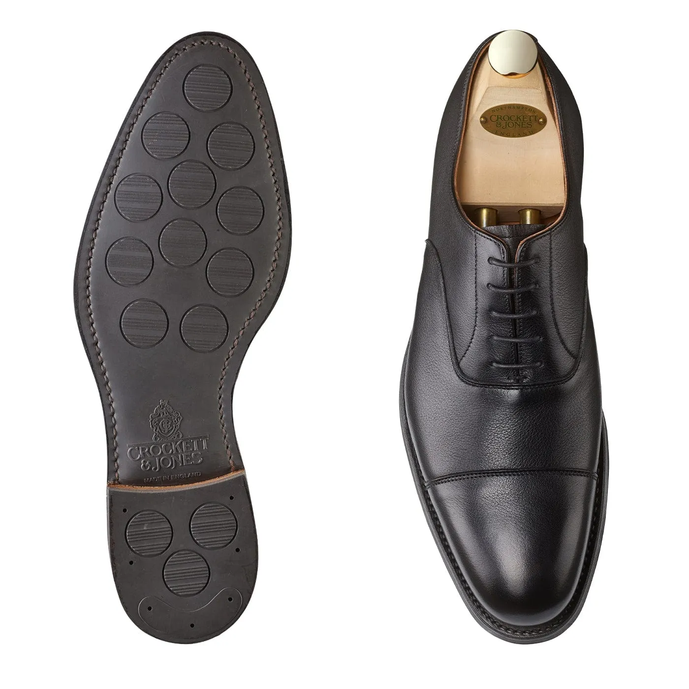 Dorset Black Milled Calf Street Style Oxfords