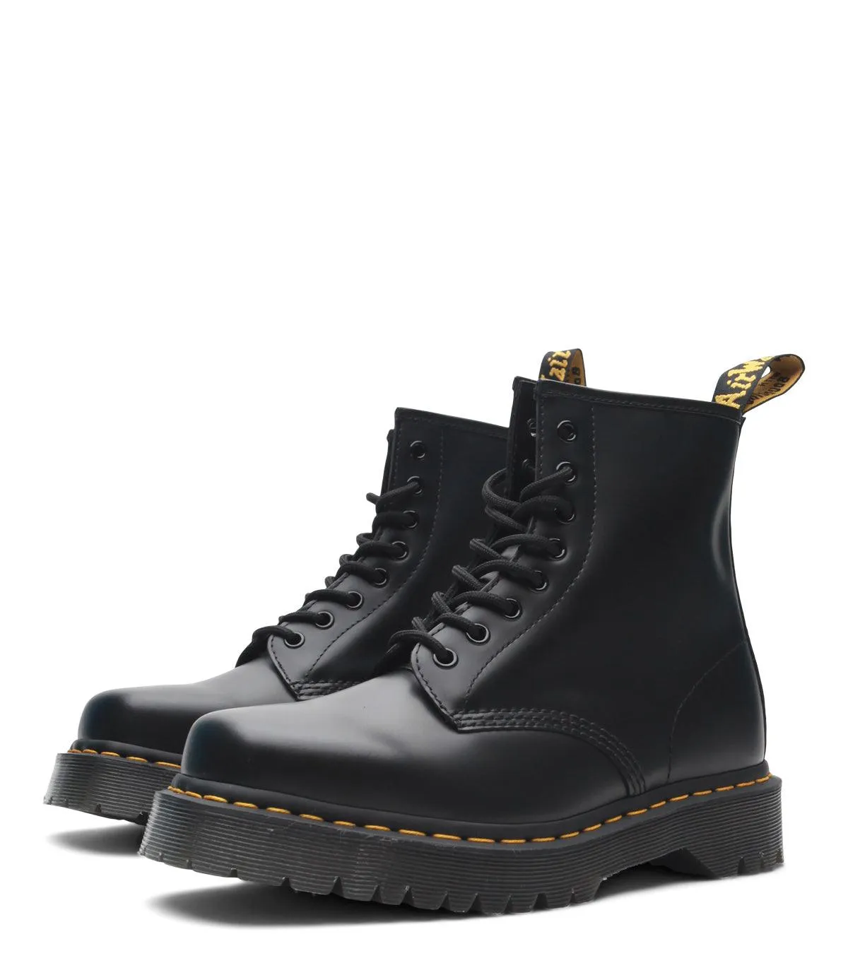 Dr. Martens 1460 Bex Squared Toe Leather Lace Up Smooth Boots Black Boosted sole Trusted