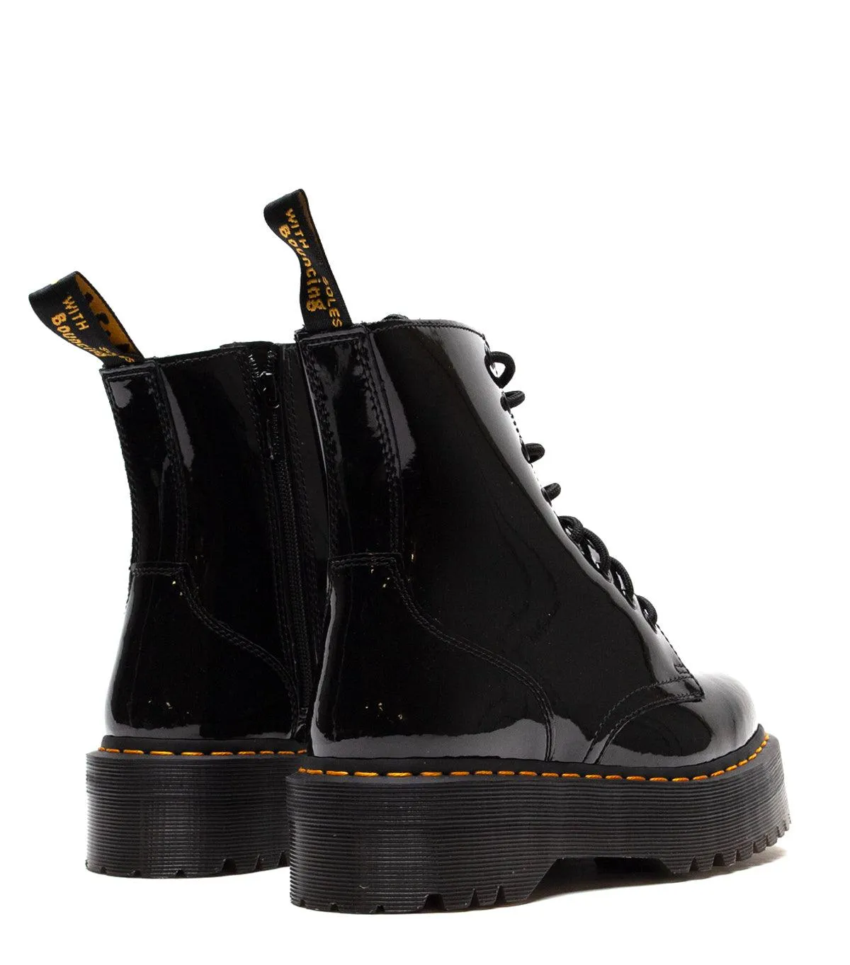 Dr. Martens Women's Jadon Hi Boot Black Patent Elevated Sole