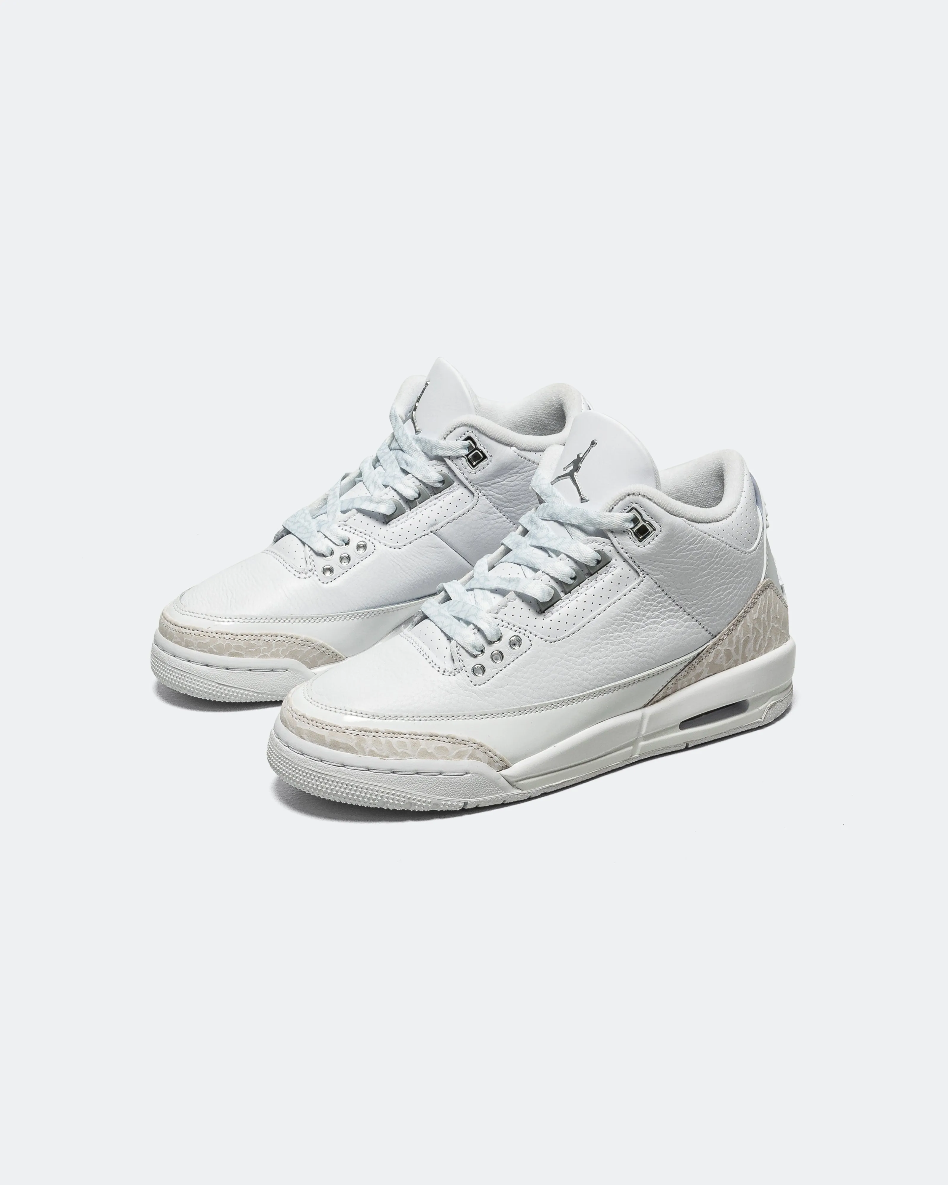 Air Jordan 3 Retro GS - White/White-Metallic Silver ShockDispersion