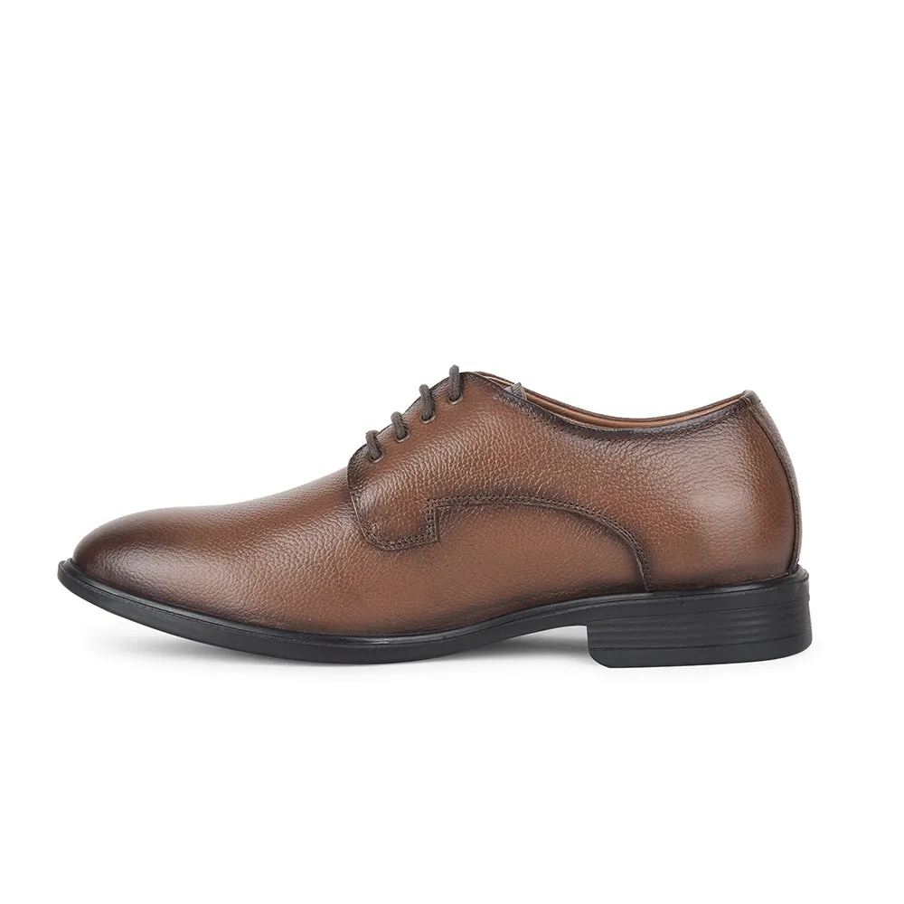 Subtle Line Polished Style Fortune by Liberty Men LOM-605 Tan Formal Lacing Derby Shoes