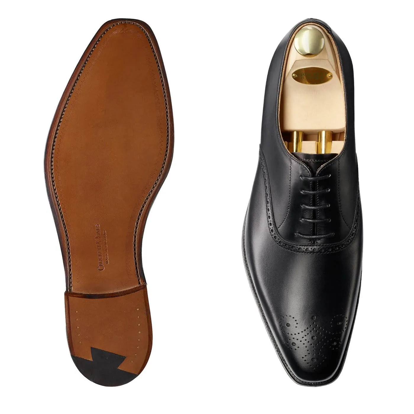 Edgware Black Calf Stylish Walks Tailored Oxfords