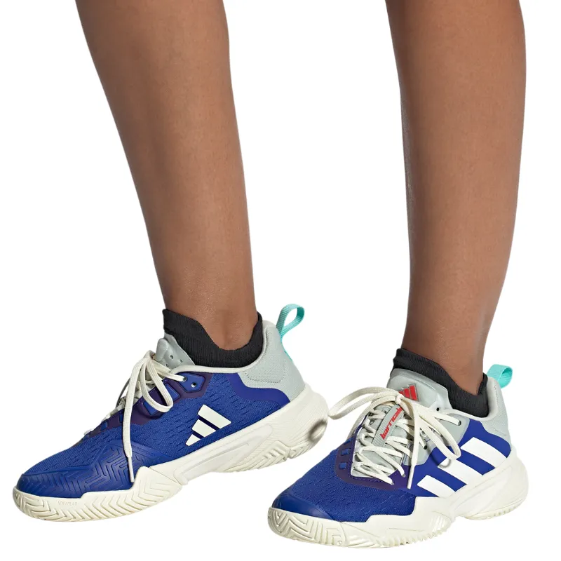 Mobility Gear Comfortable Foot Adidas Barricade Womens Tennis Shoes - Royale Blue / White