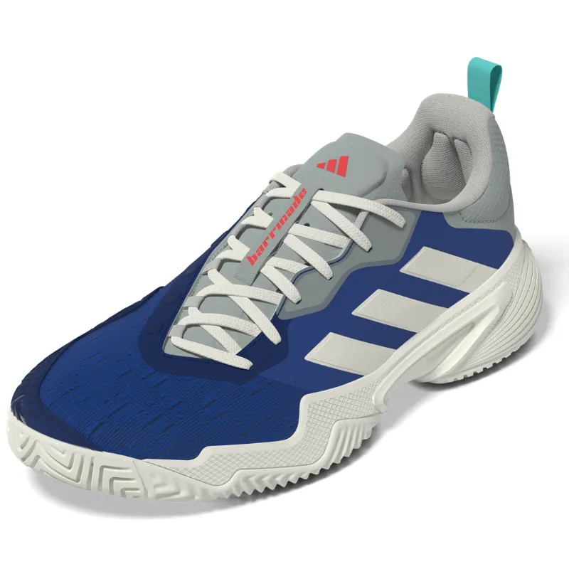 Cushion Base Elastic Band Adidas Barricade Womens Tennis Shoes - Royale Blue / White