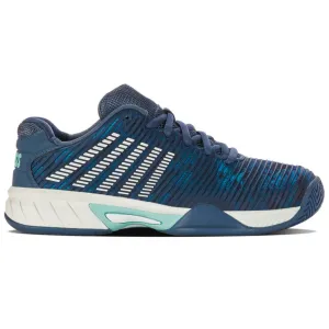 Grippy Tread K Swiss Hypercourt Express 2 Indian Teal/Star White Junior Tennis Shoes