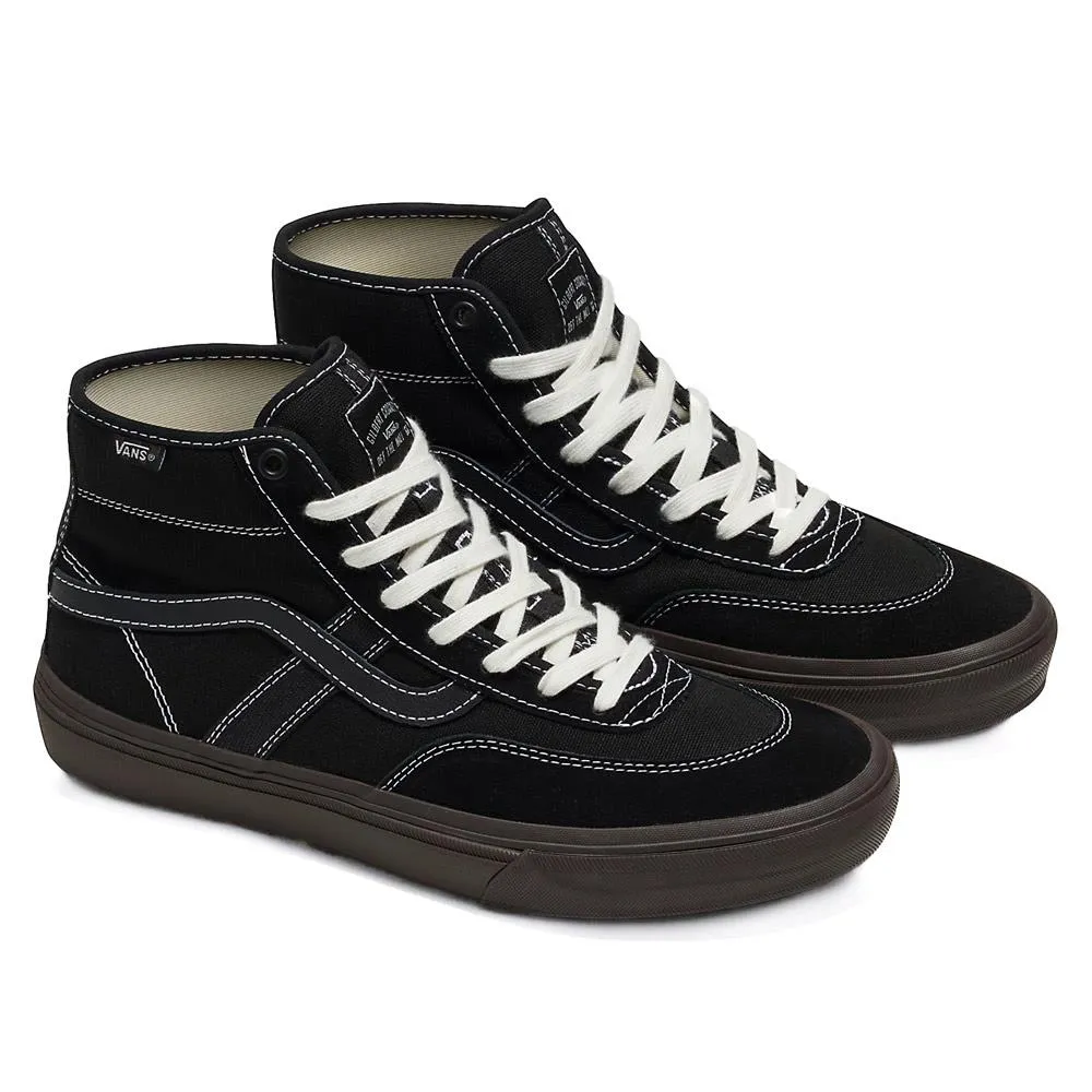 Leather Upper Vans Skate Crockett High - Black/Chocolate