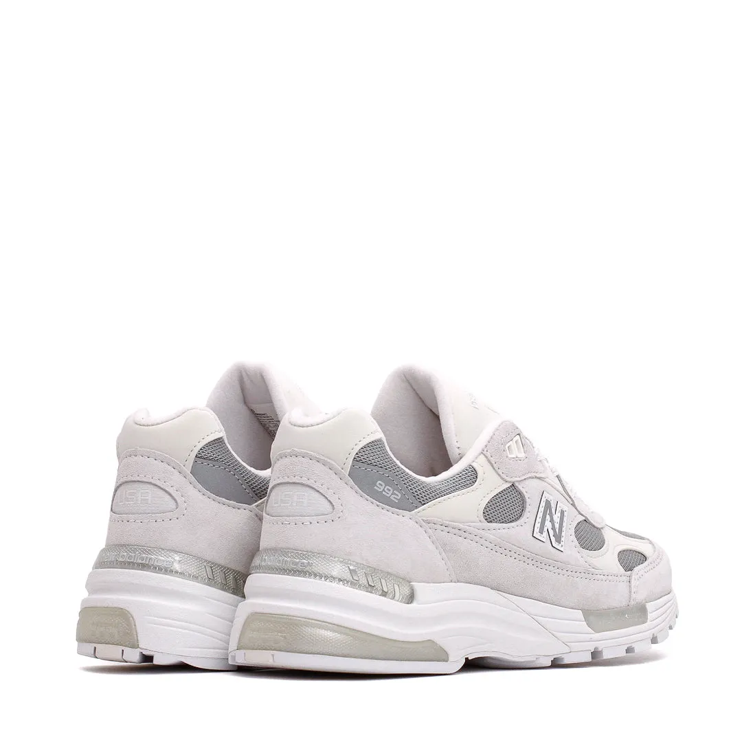 New Balance Unisex Made in USA 992 White Reflection U992NC running in a tropical area upcycled - material shoes