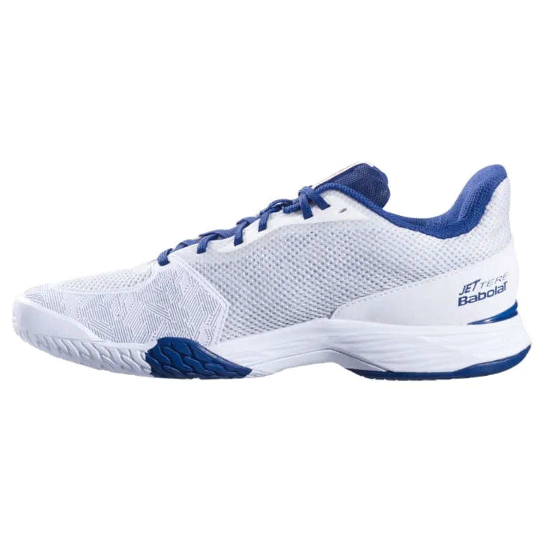 Breathable mesh Babolat Jet Tere White/Estate Blue All Court Men Tennis Shoes