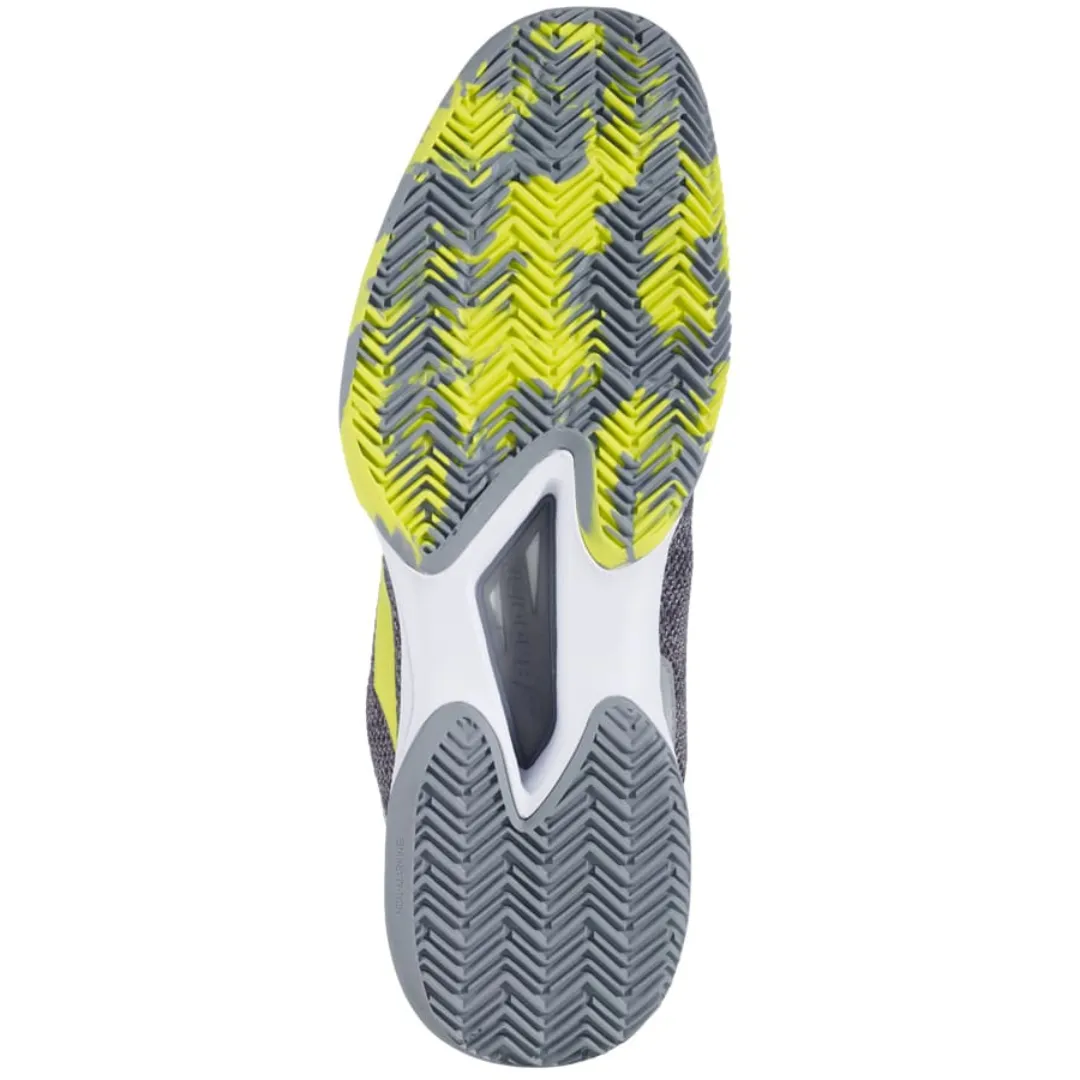 Adaptive Fit Babolat Jet Tere Clay Men Tennis Shoes - Grey/Aero