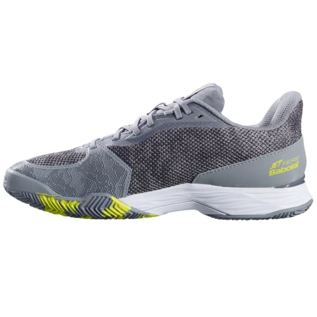 Soft Sole Outdoor Trail Babolat Jet Tere Clay Men Tennis Shoes - Grey/Aero