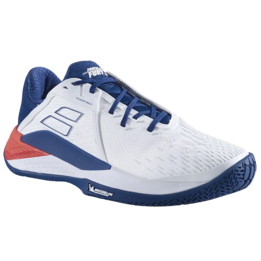 Slip On Design Comfortable Walk Babolat Propulse Fury 3 All Court White/Estate Blue Men Tennis Shoes