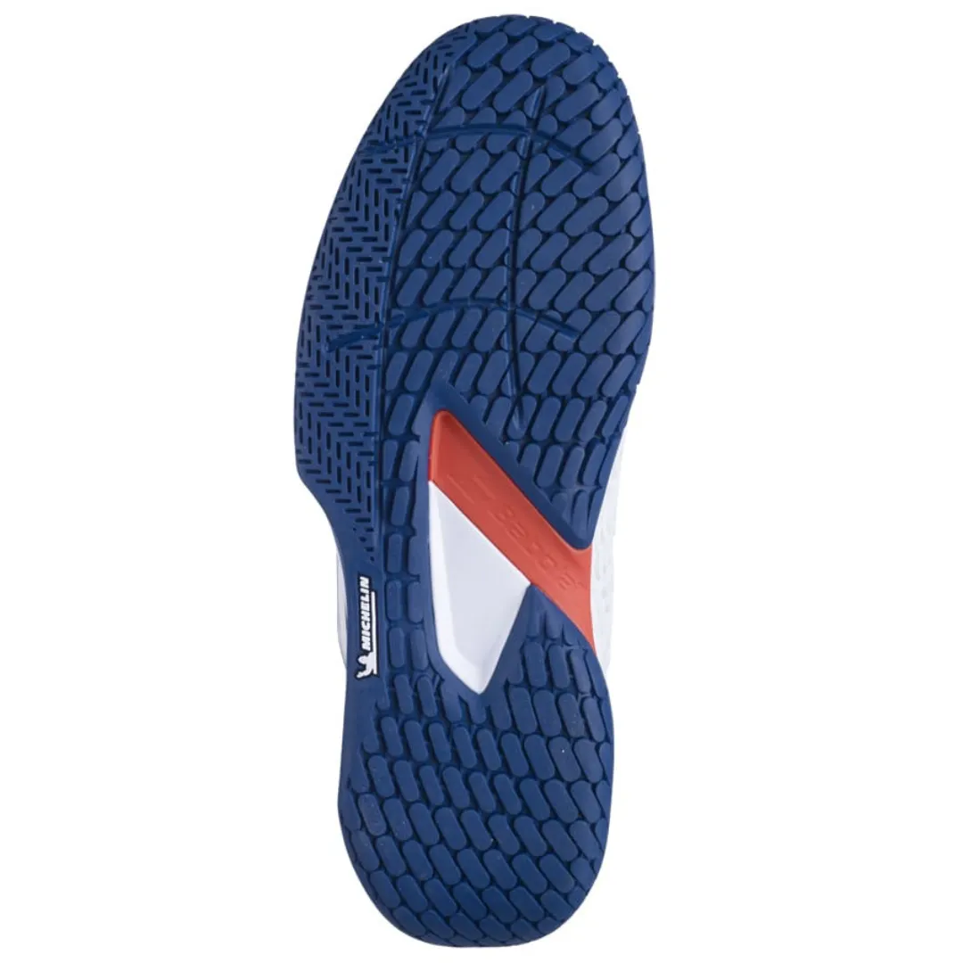 Babolat Propulse Fury 3 All Court White/Estate Blue Men Tennis Shoes Breathable Upper quick dry
