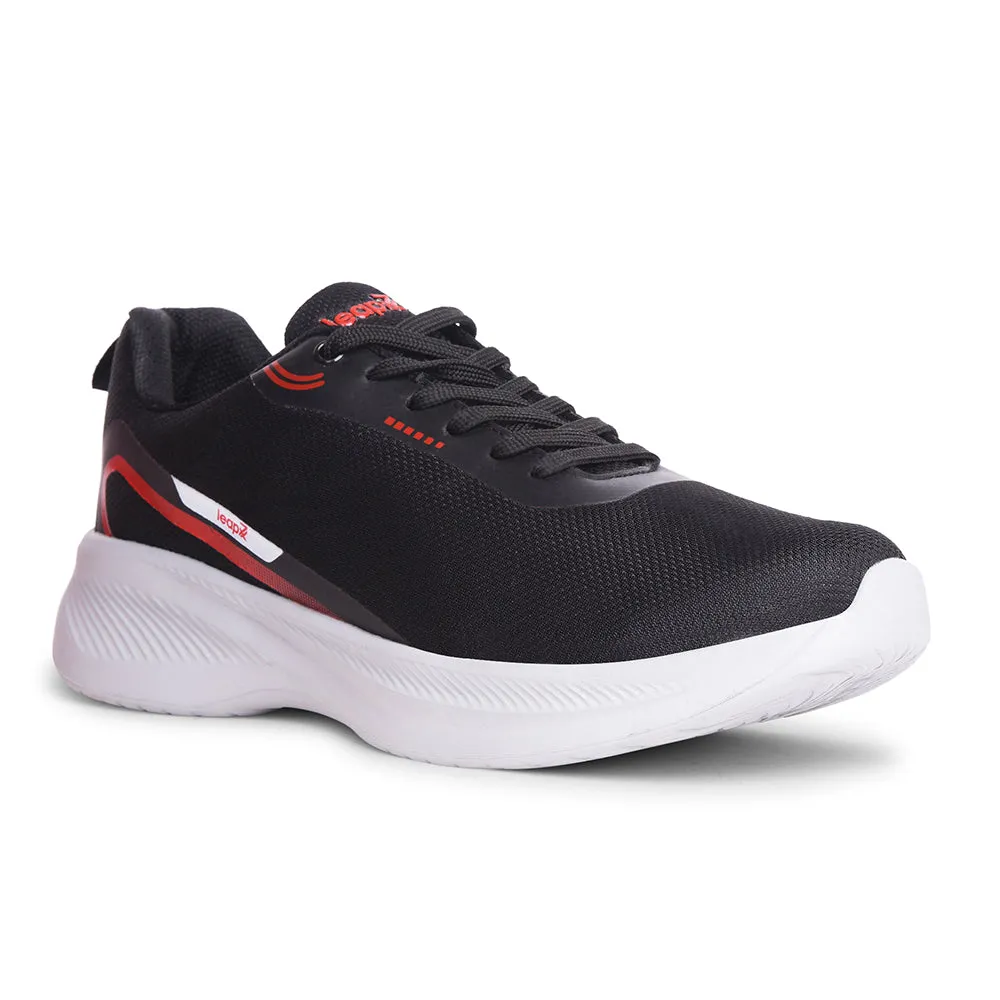 casual runners' footwear Anti Odor Leap7x Sports Black Running Shoes For Mens KOOPER-1E By Liberty
