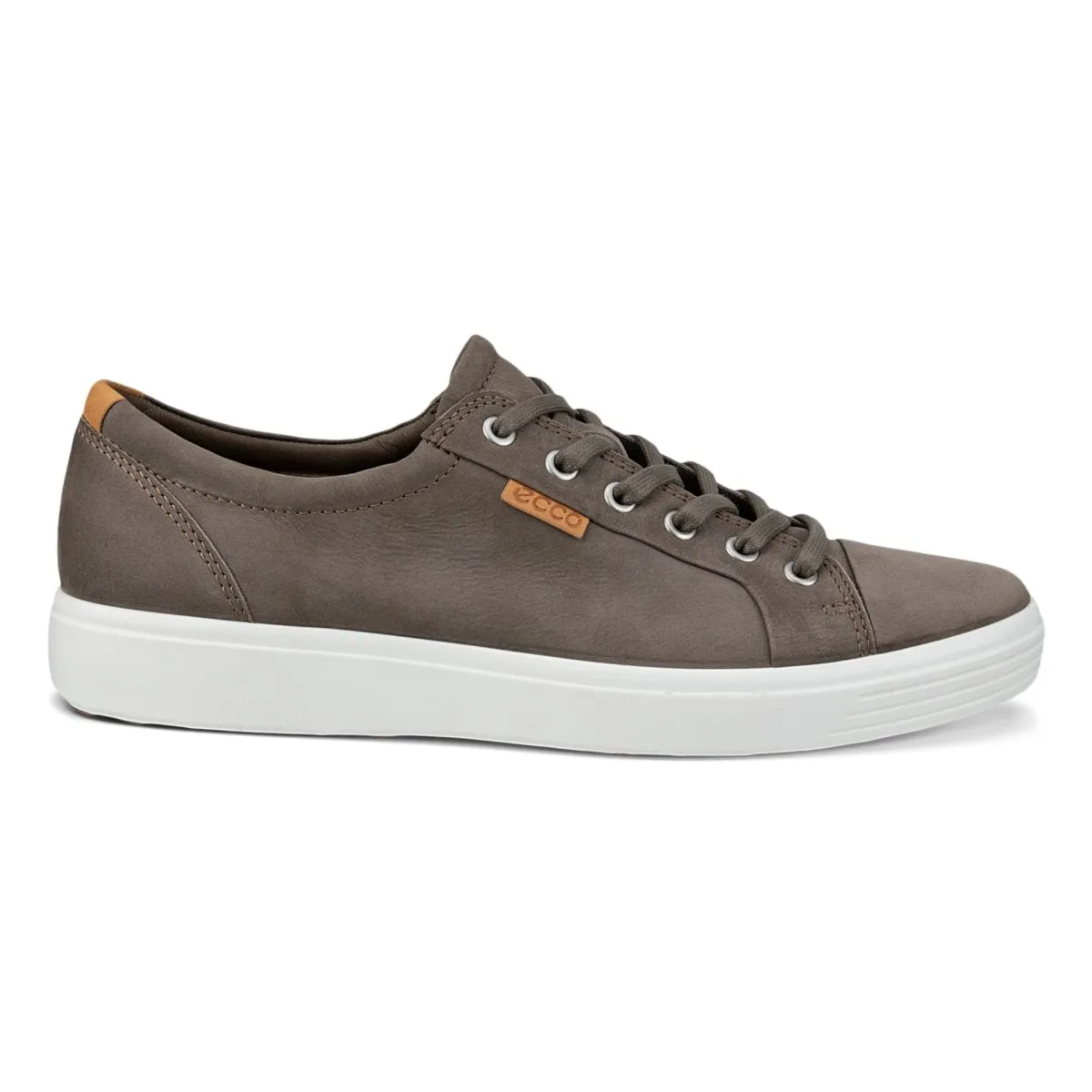 Ecco Men's Soft 7 Sneaker Grey Nubuck Travel Essential Neat Lines