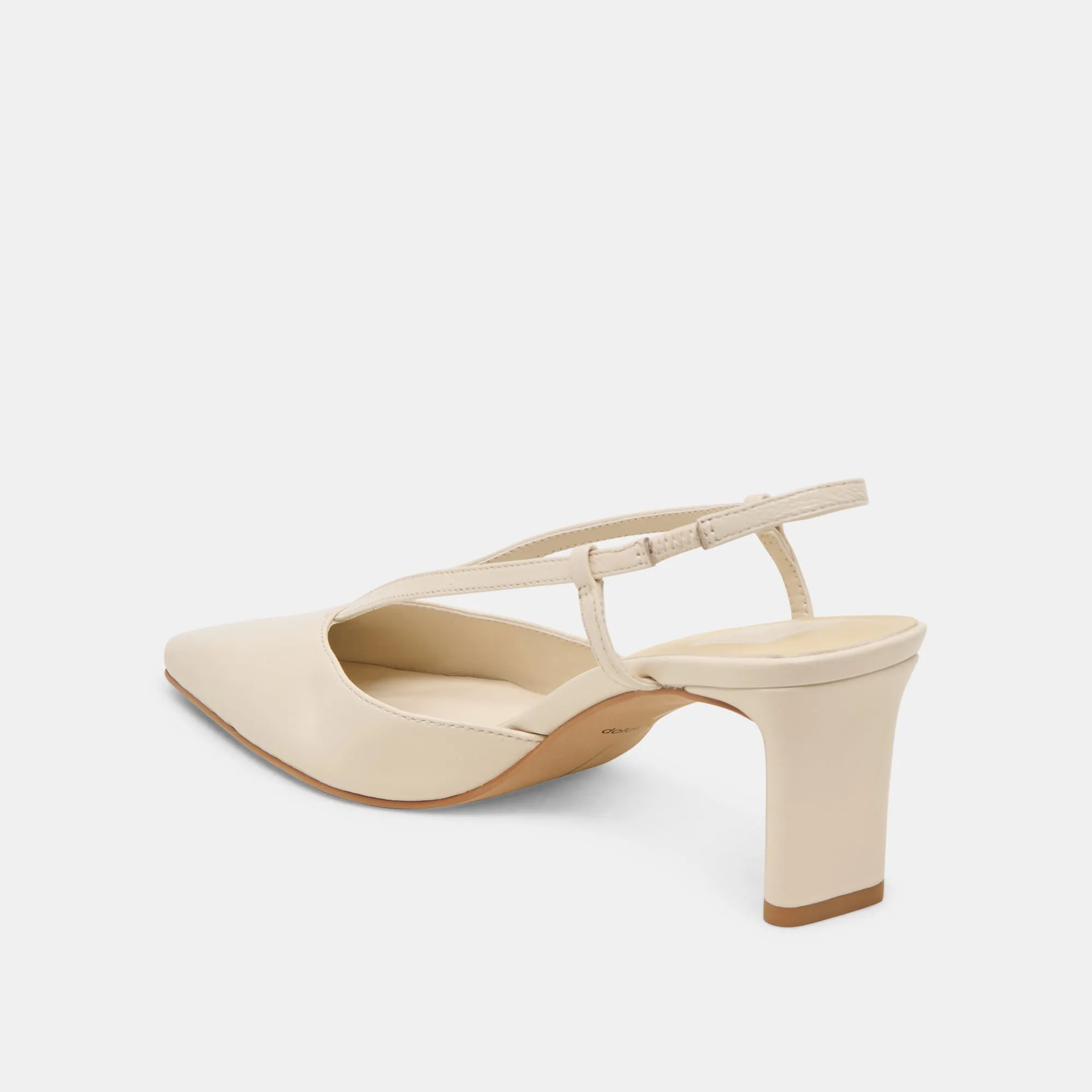 GINAY HEELS BONE LEATHER Open Toe