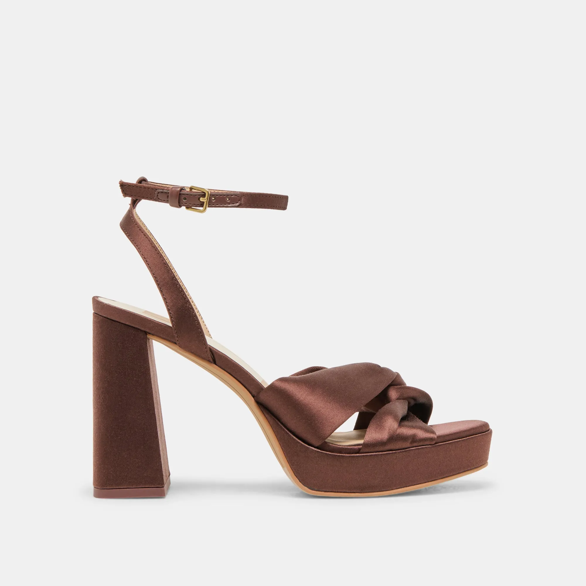 PARLO HEELS MID BROWN SATIN Affordable Stable base