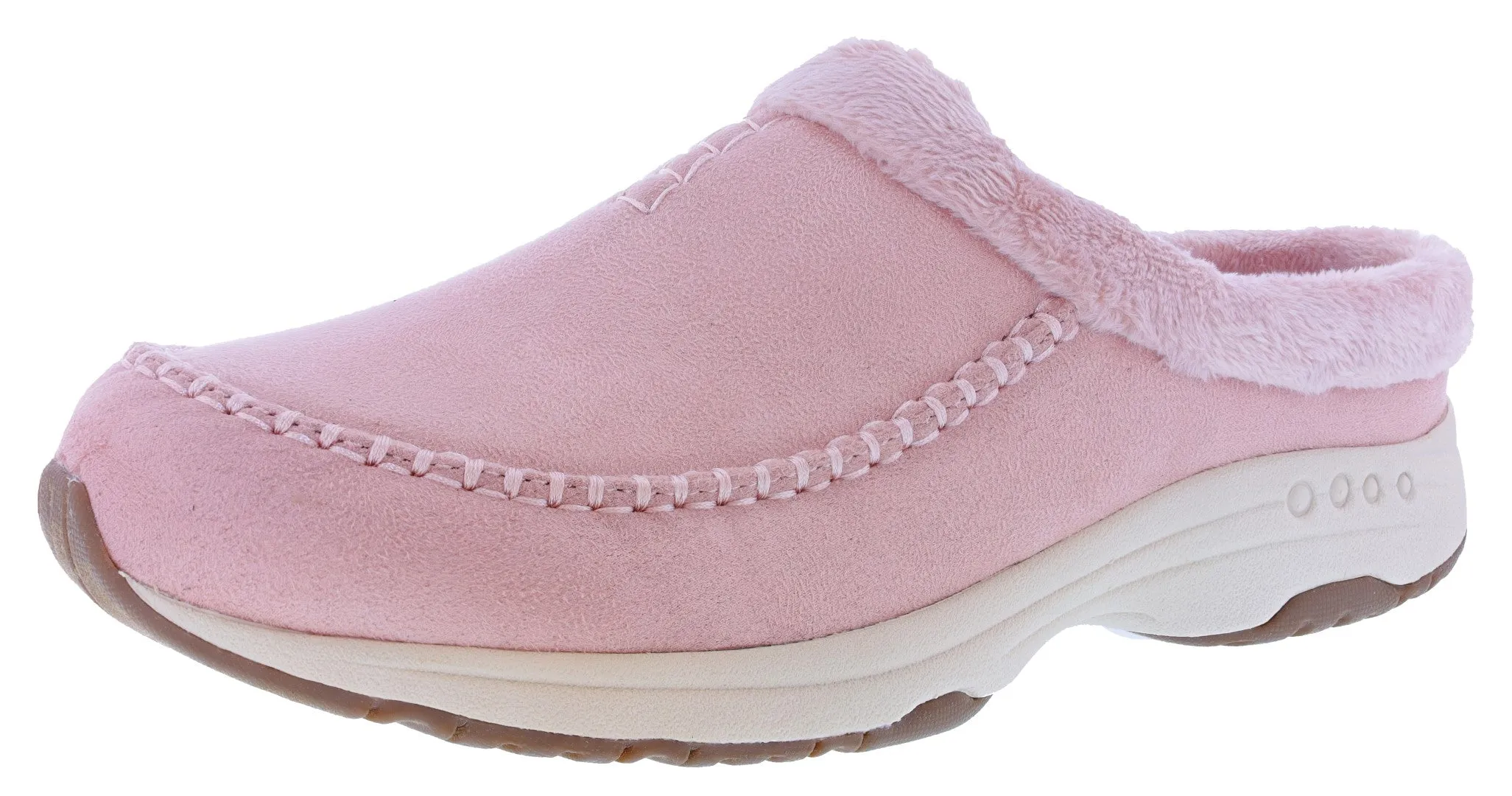 Calm Easy Spirit Women's Travelfurr 2 Wide Width Slip On Mule Clogs